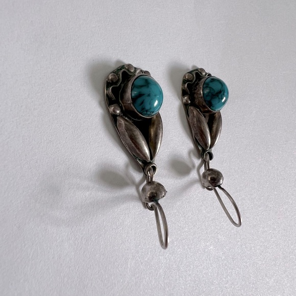 Vintage Sterling 925 Indian style dangle earrings - Picture 3 of 5